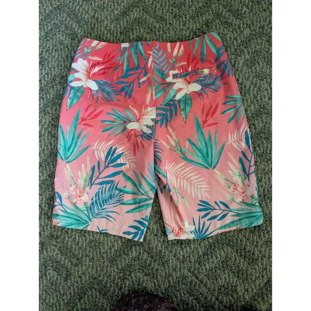 Hollister Epic Flex Pink Tropical Floral Board Shorts Mens 30 Swim Trunks